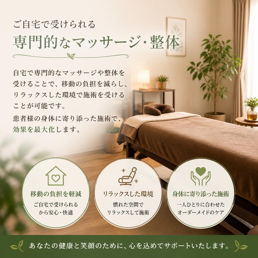訪問マッサージと整体のメリット