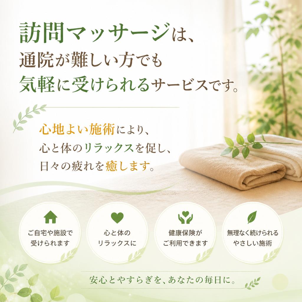 訪問マッサージで肩の力を抜こう