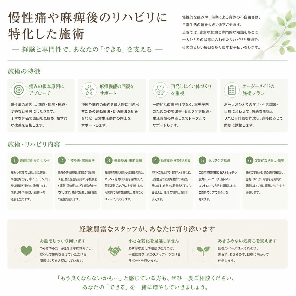 痛みや麻痺へのアプローチ