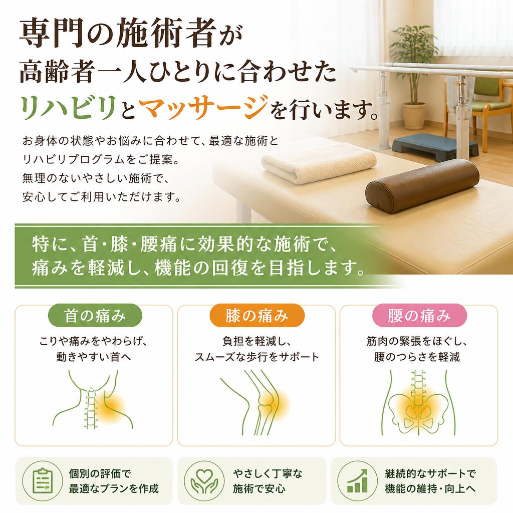 専門的なリハビリとマッサージ