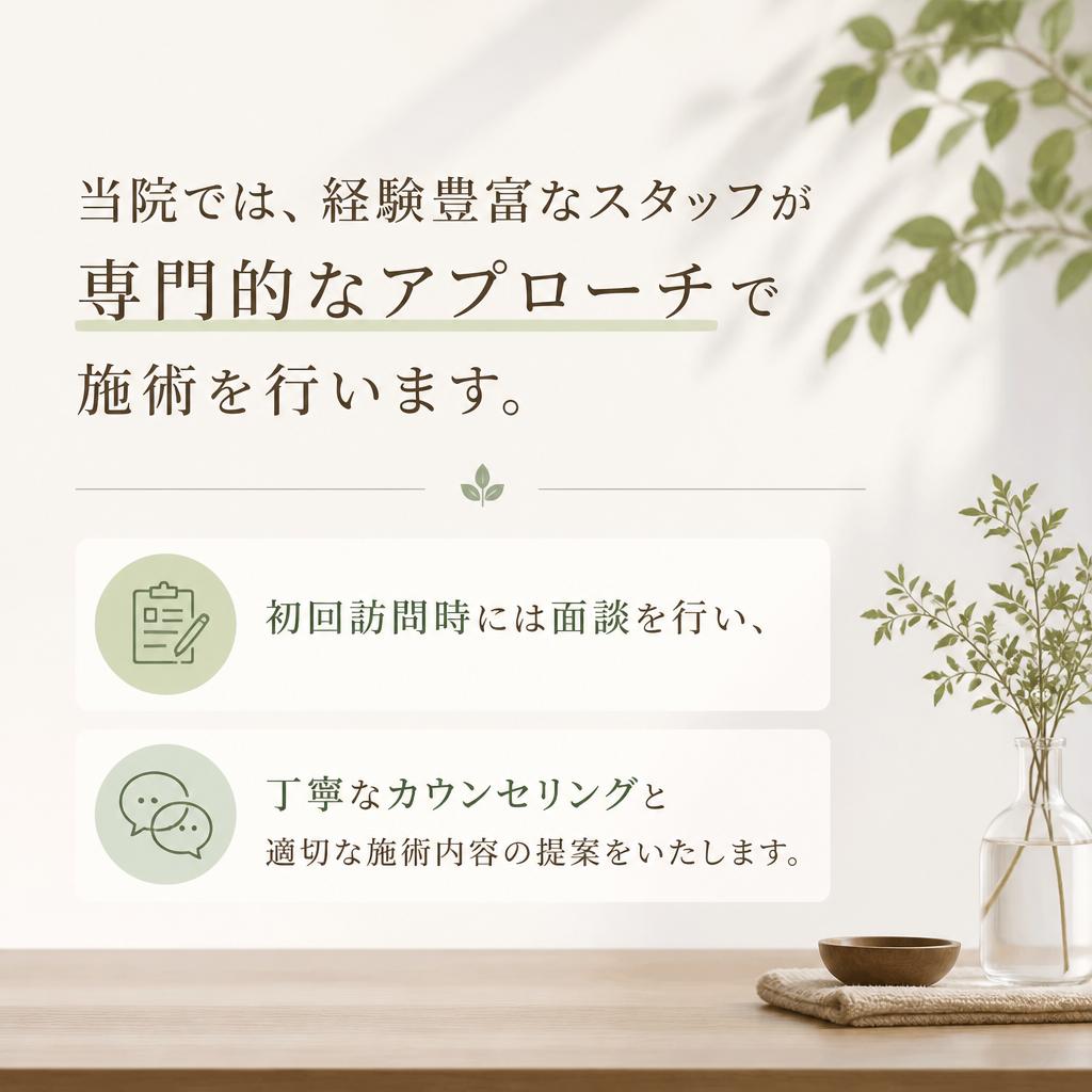 専門的なアプローチと安心のサポート
