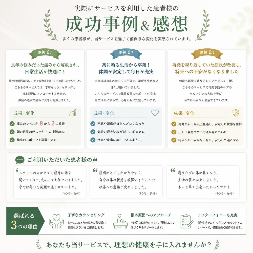 実績と患者様の声