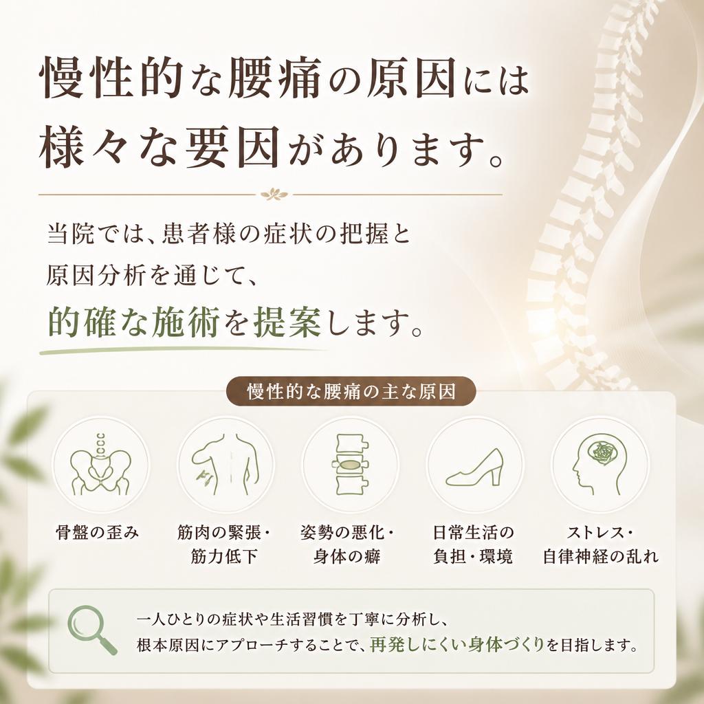 慢性的な腰痛の原因と対策