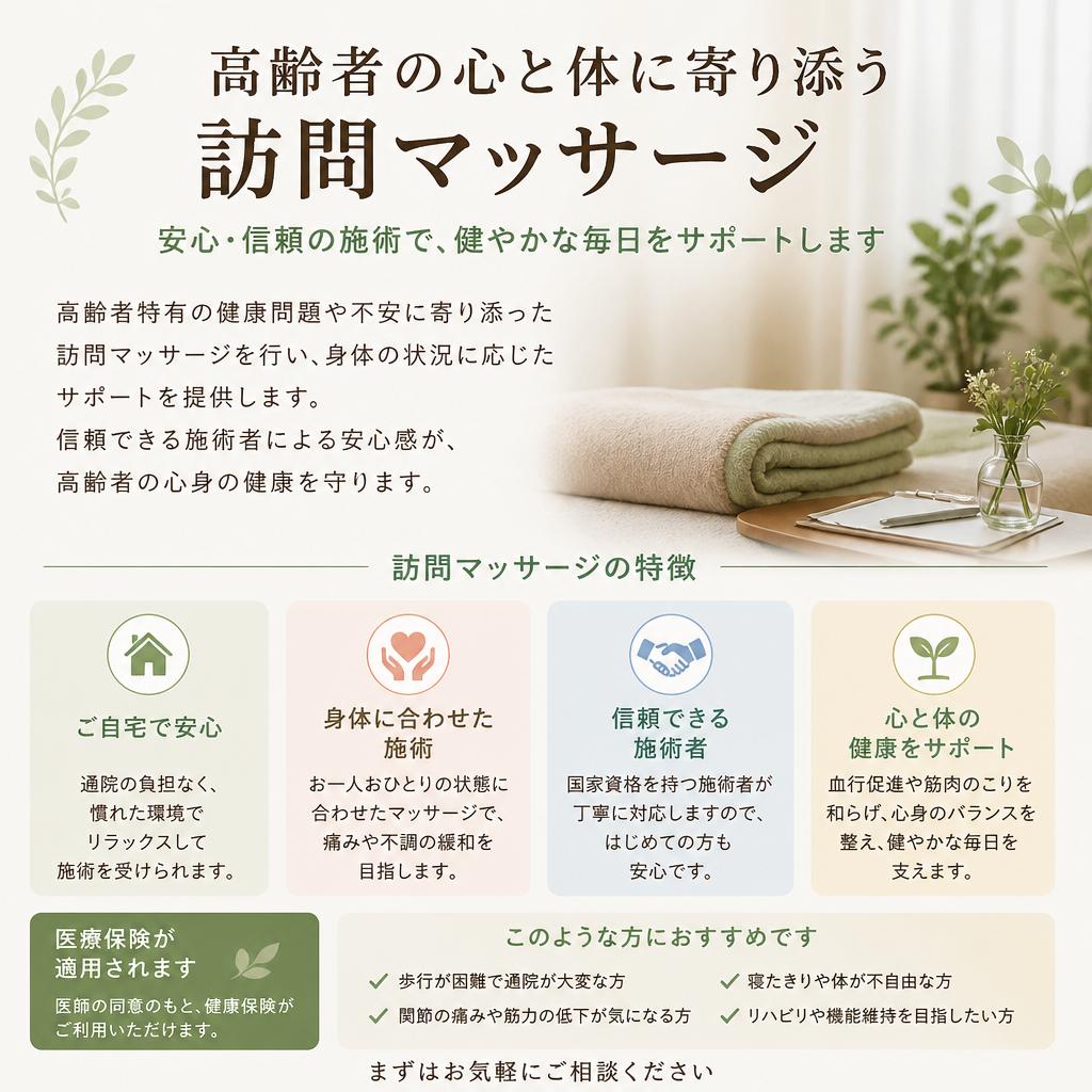 高齢者も安心して受けられる施術