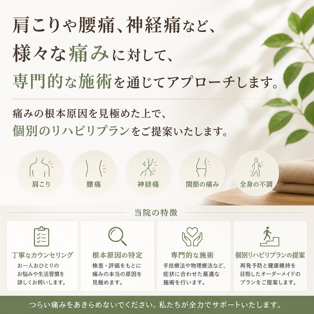 どんな痛みに対応するか