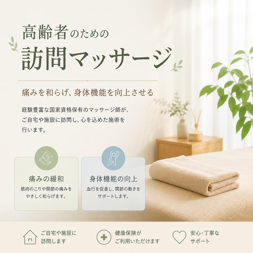 高齢者のための訪問マッサージで、痛みを和らげ、身体機能を向上させる