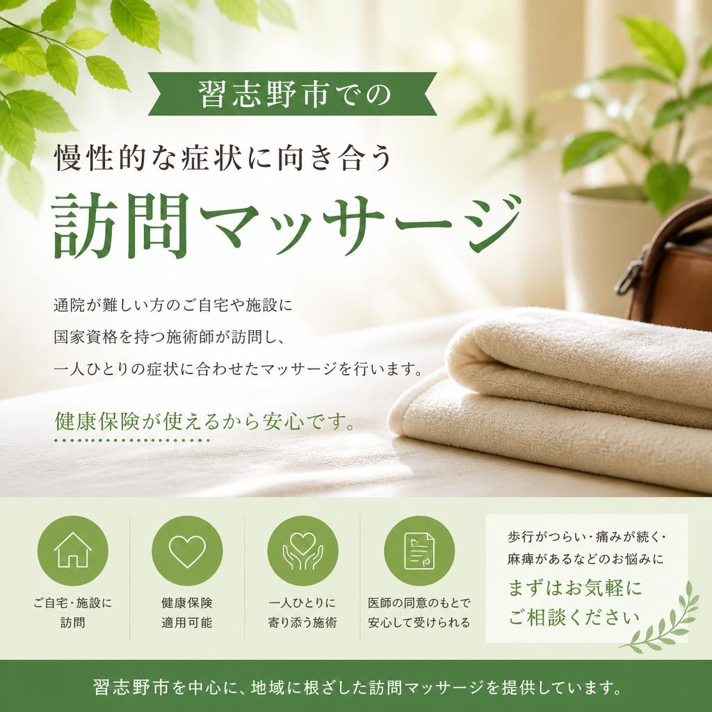 習志野市での慢性的な症状に向き合う訪問マッサージ