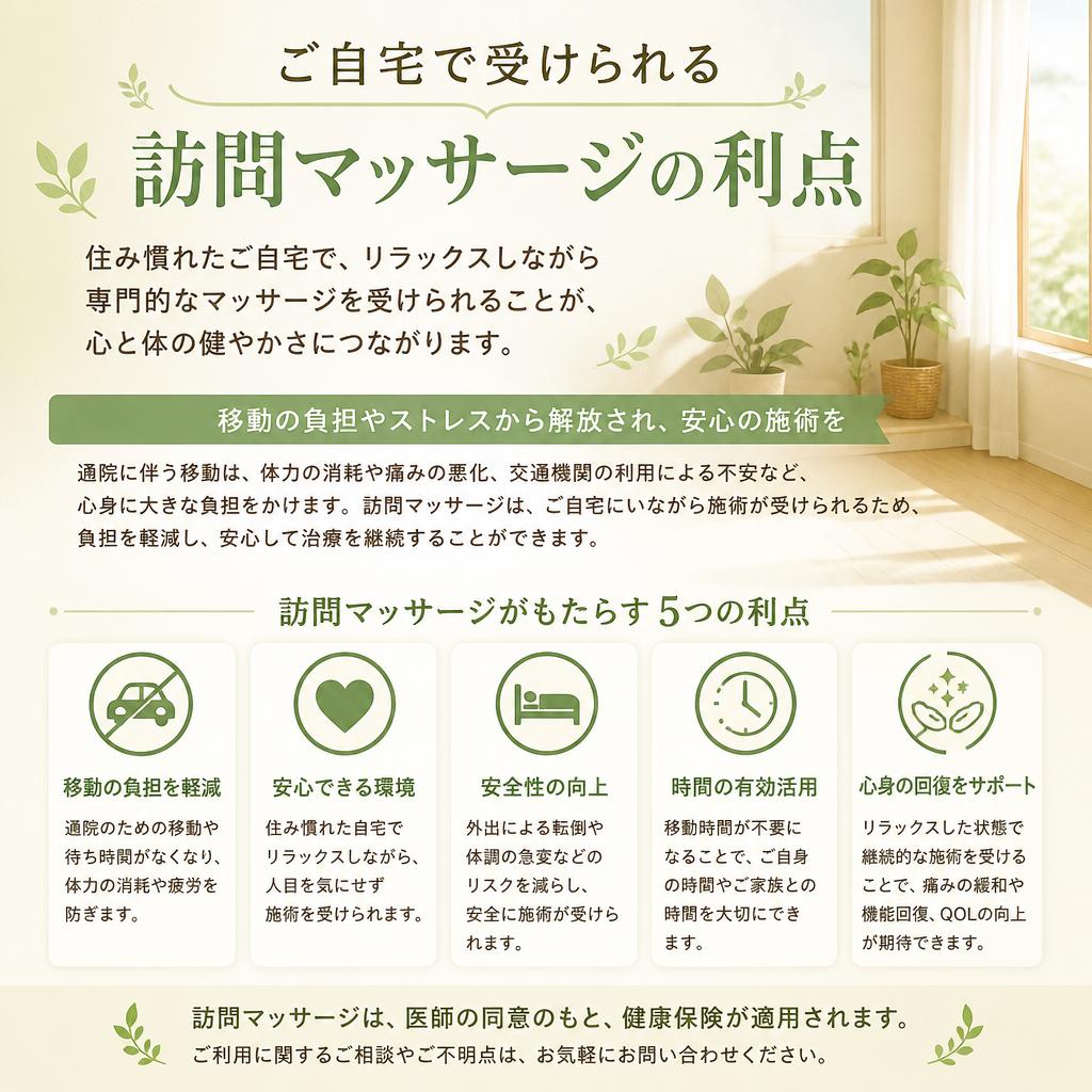 訪問マッサージのメリット