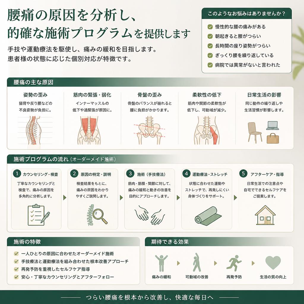 腰痛改善に向けた施術内容