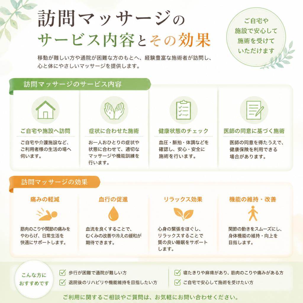訪問マッサージの魅力とは?