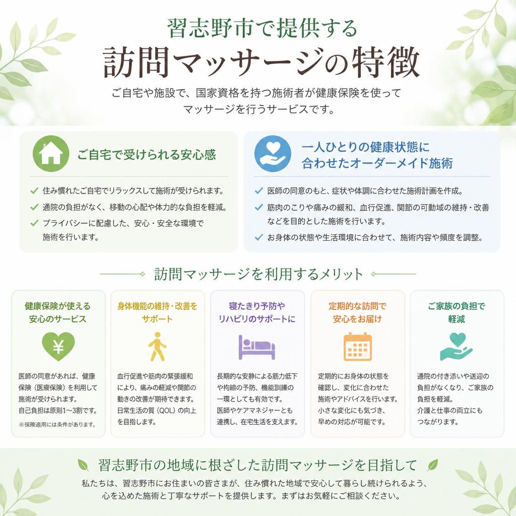 訪問マッサージの特徴