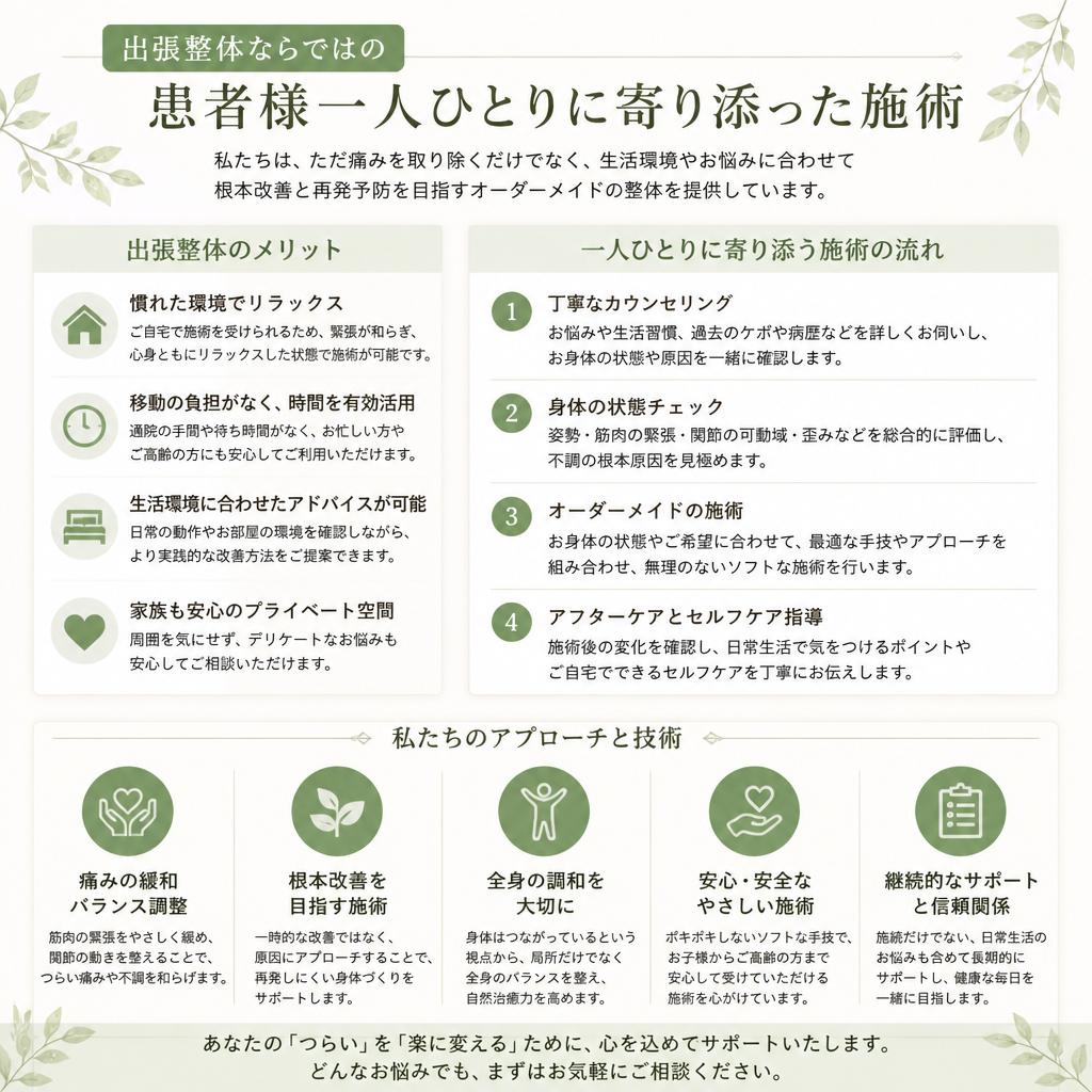 個別対応の訪問マッサージとは