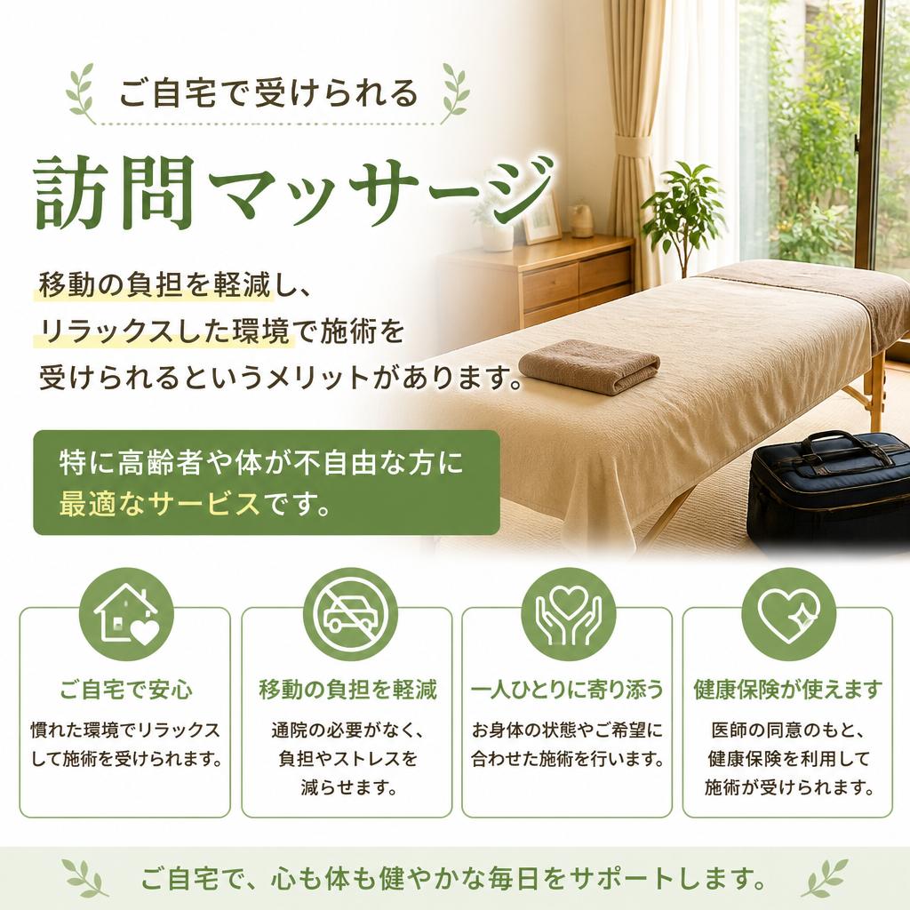 訪問マッサージでのメリット