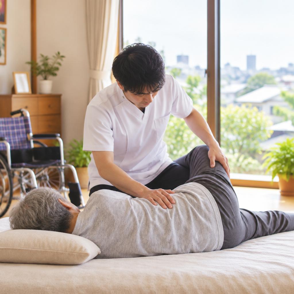 痛みを抱えて外出しづらい毎日に、ご自宅で受けられる訪問マッサージを。八千代市周辺で、急な痛みへのケアから日常動作を支えるリハビリまで、一人ひとりに合わせてサポートします。